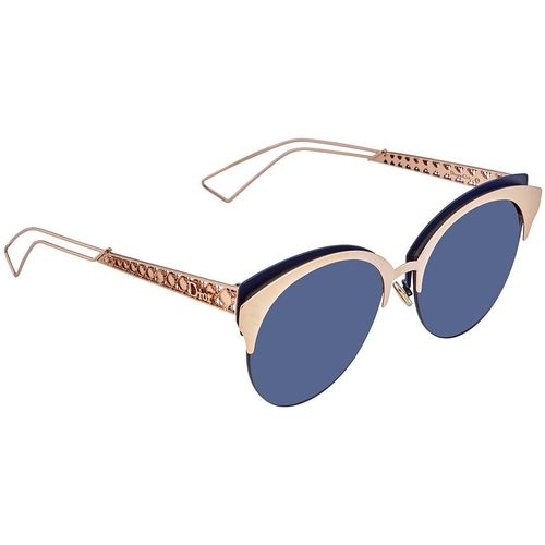 Kính Mát Dior Diorama Club Blue Mirror Shaded Gold Oval Ladies Sunglasses DIORAMACLUB 2BN/A9 55